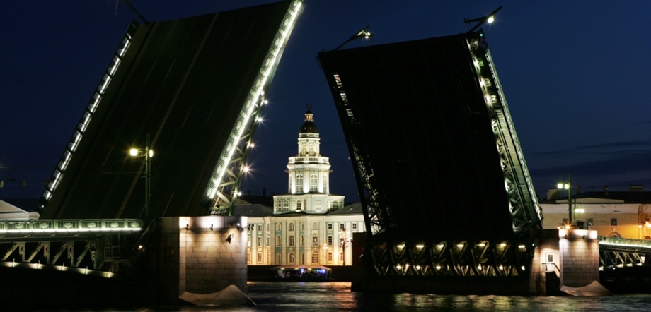 St. Petersburg Draw Bridge at Night